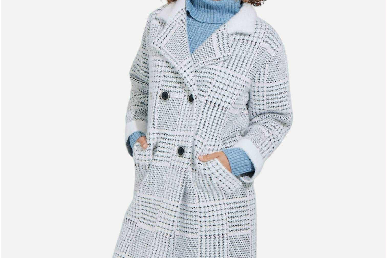 Mist BW Chequer Coat