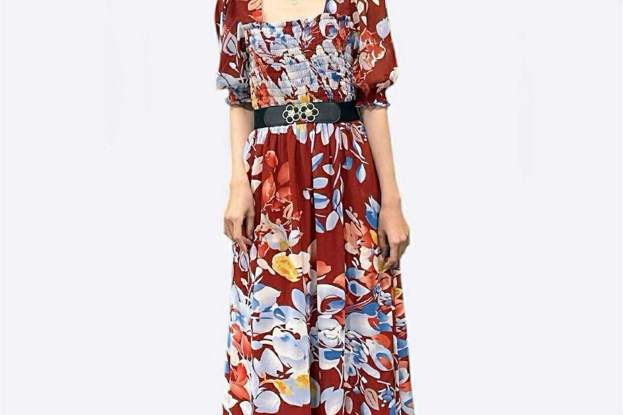 Royal Red Peony Dress