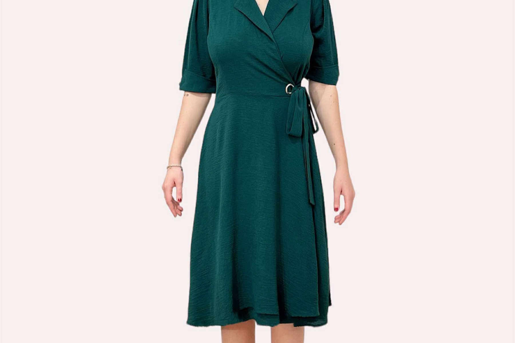 Zi Signature Wrap Dress (Deep Green)