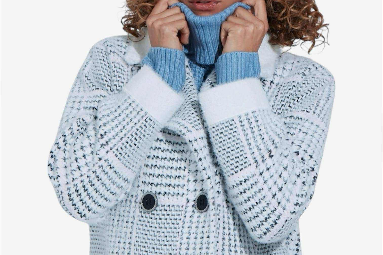 Mist BW Chequer Coat