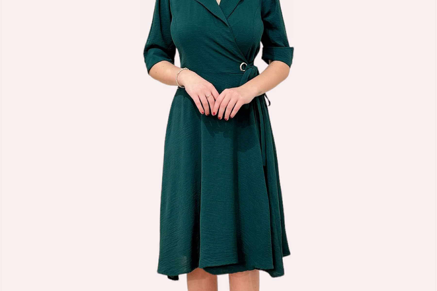 Zi Signature Wrap Dress (Deep Green)