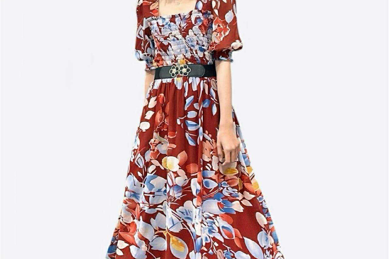 Royal Red Peony Dress