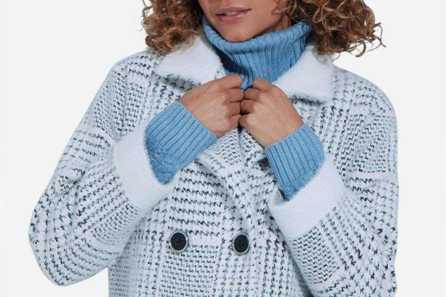 Mist BW Chequer Coat